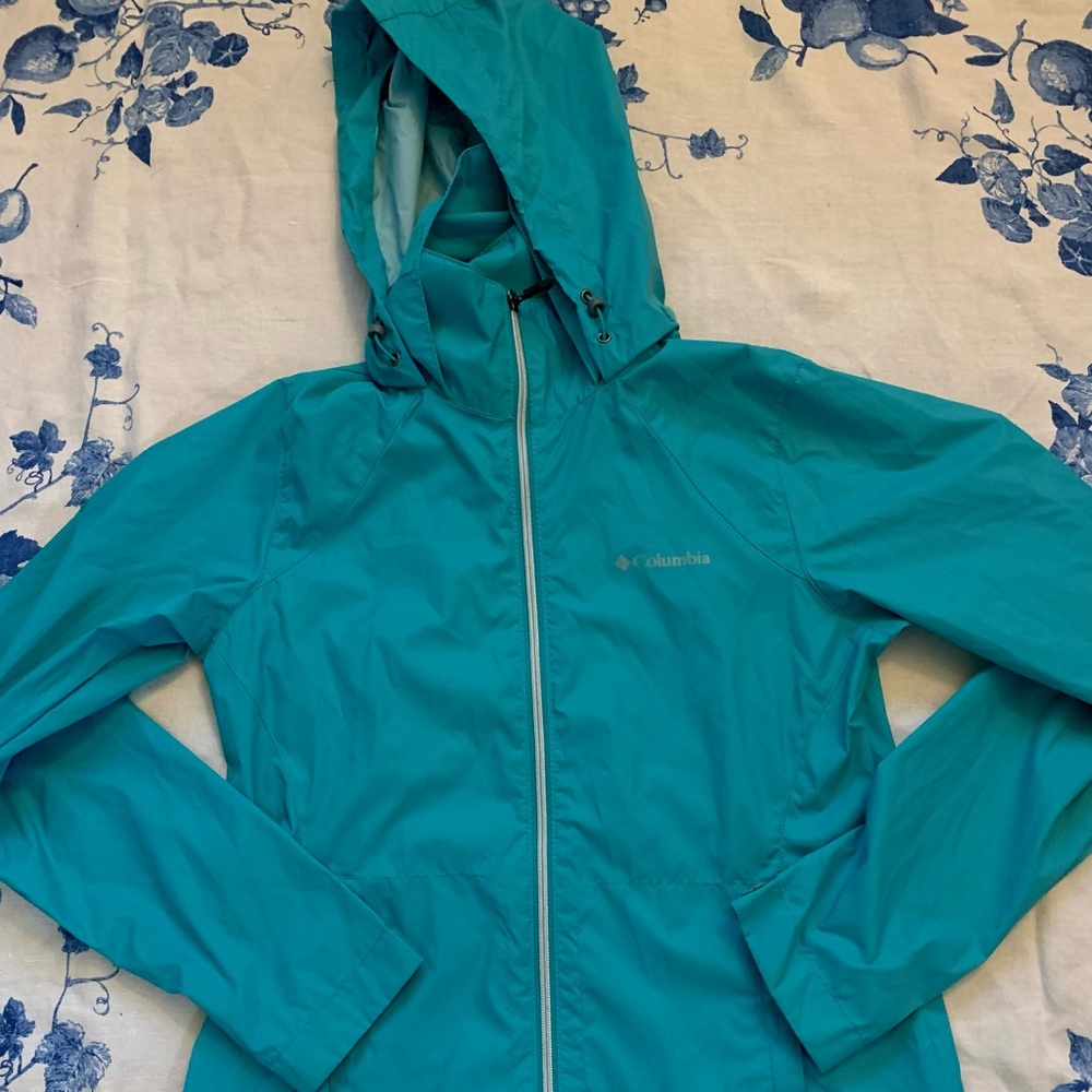 Columbia, small, teal, windbreaker
